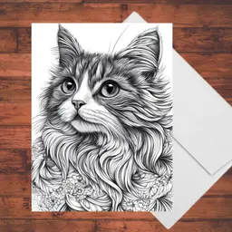 8 Cat Adult Coloring Cards: DIY Handmade Greeting Card Kit with Envelopes