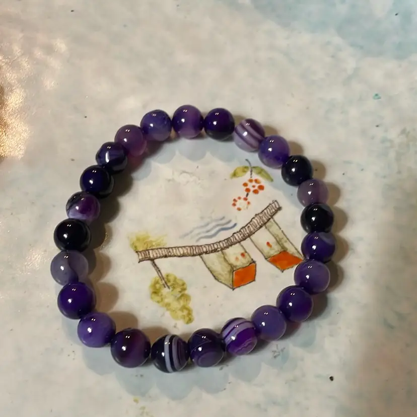 Amethyst Stone Bead Bracelet