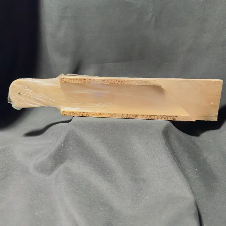 #1897 New Still wrapped in Plastic, Italian Made Wooden Salami Cutting Board