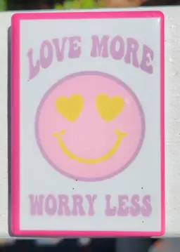 Fridge Magnet Love More, Worry Less 3"x2"