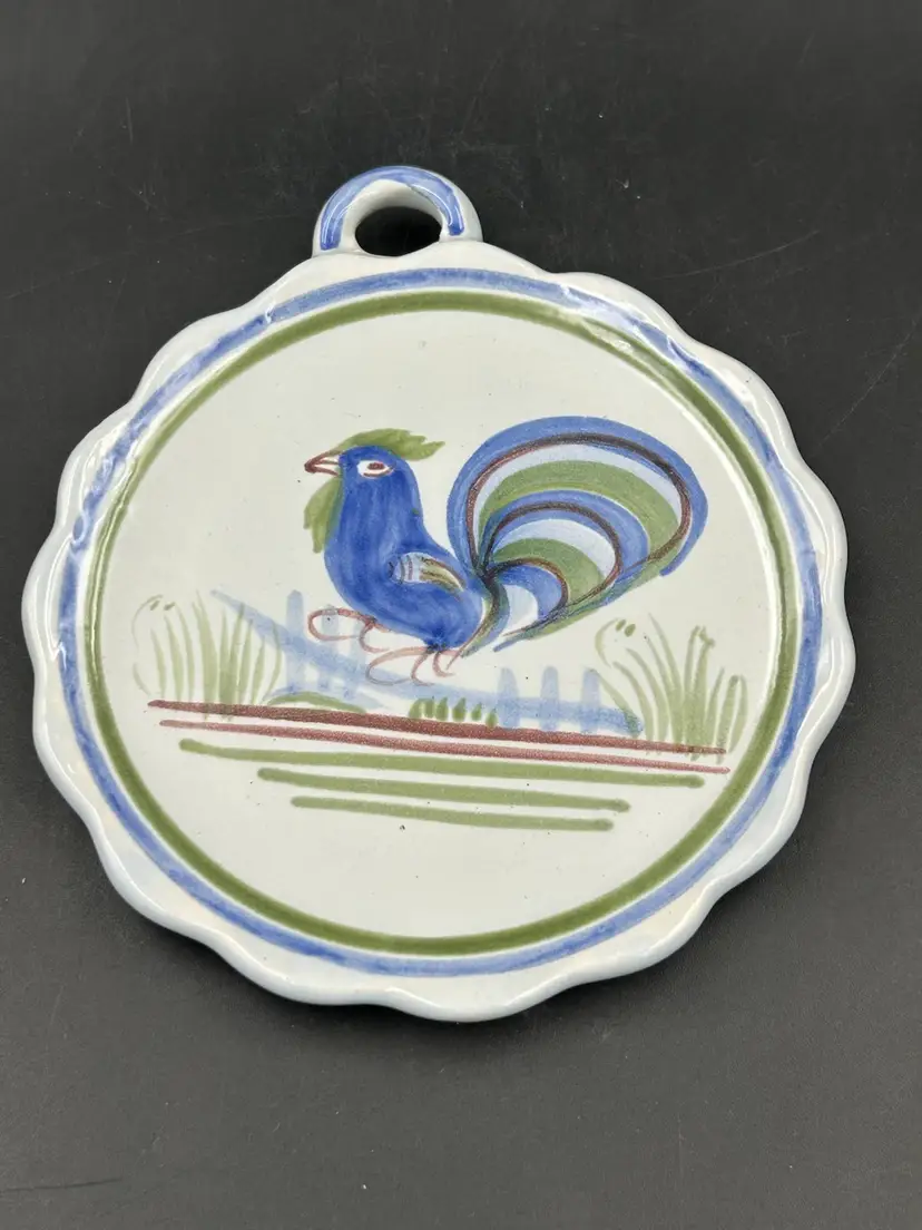Quimper French Faience Pottery Rooster “ Le Coq Prestiqieux” Pattern rooster wall decor plate
