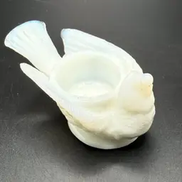 Degenhart Bird Milk glass Salt Cellar