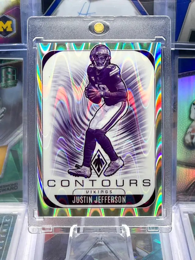 Justin Jefferson 2025 Phoenix CONTOURS Numbered /99 Seismic Lava Prizm SP Minnesota Vikings