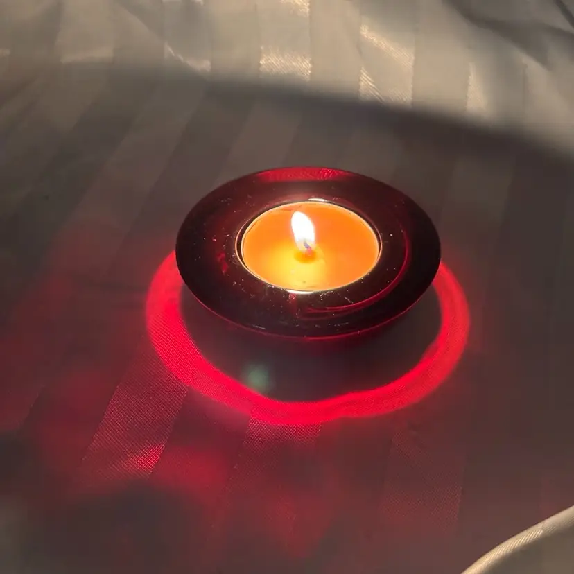 Ikea Blown Art Glass Bullicante Votive Tealight Candle Holders In Ruby Red