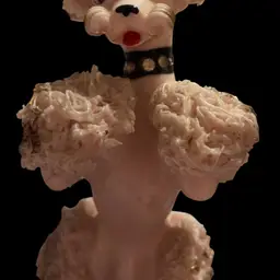 Pink Spaghetti Poodle With Black Rhinestone Choker