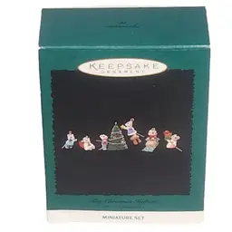 1996 Hallmark Tiny Christmas Helpers Keepsake Mini Ornament Set of 6 IOB QXM4261