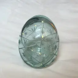 Etched Glass Egg With Internal Fairy Lights