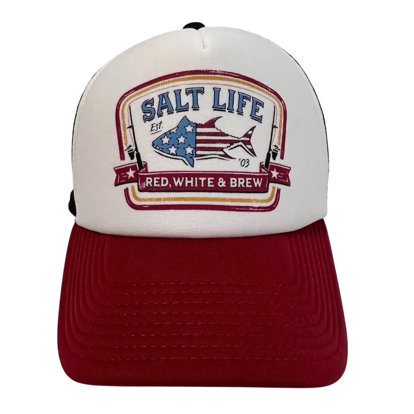 Salt Life Red White & Brew Trucker Style Snapback
