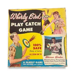 51. 1950 Baseball Milwaukee Braves Warren Spahn Endorsed Whirly Bird Play Catch Game