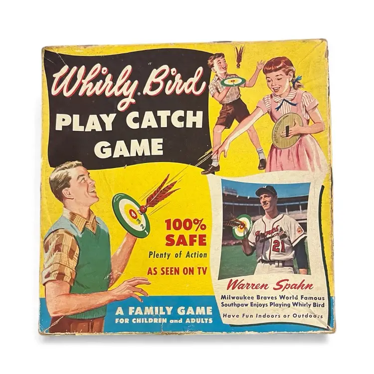 51. 1950 Baseball Milwaukee Braves Warren Spahn Endorsed Whirly Bird Play Catch Game