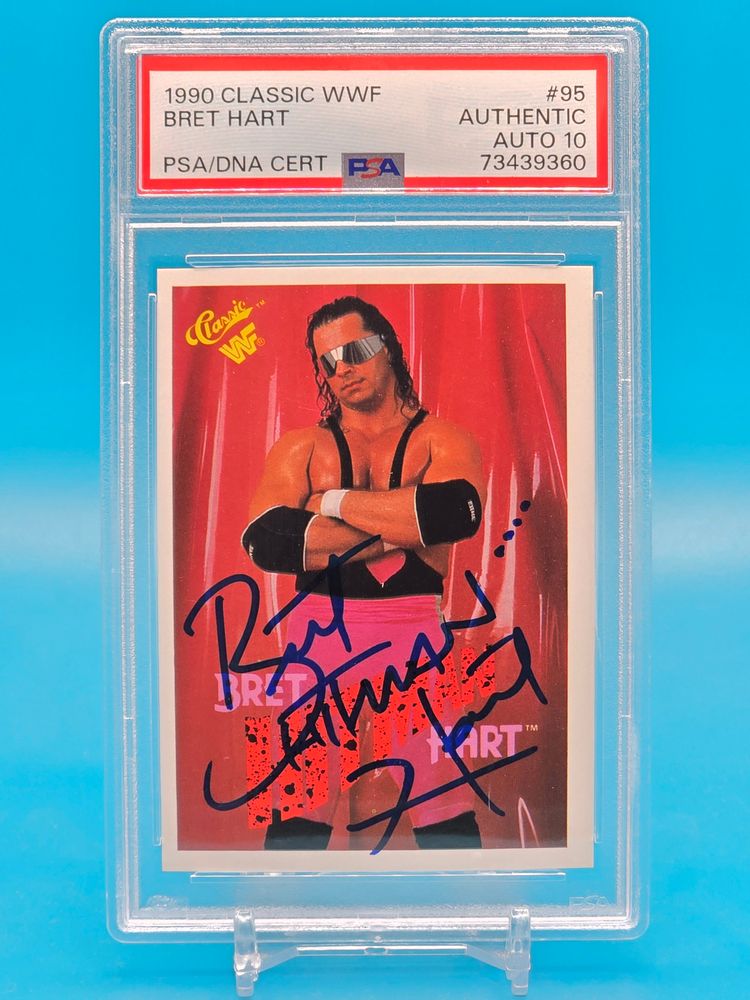 Bret "Hit Man" Hart 1990 Classic WWF PSA DNA auto