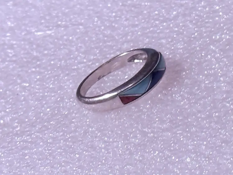 Vintage Native American Sterling Turquoise Ring Size 7