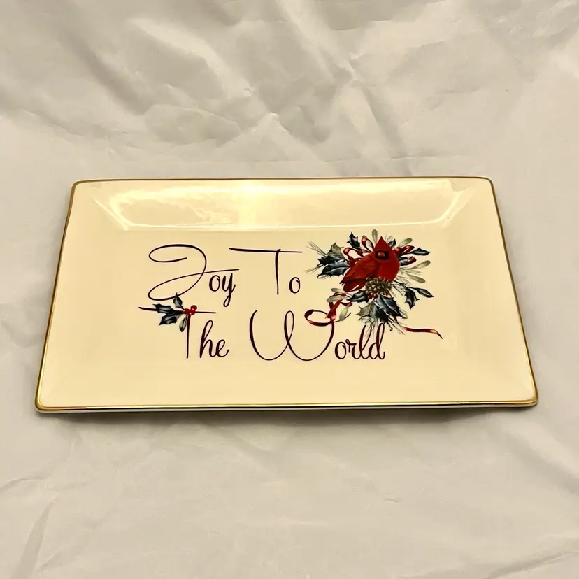 Lenox Winter Greetings Rectangular Tray Plate Catherine Mcclung Retired EUC