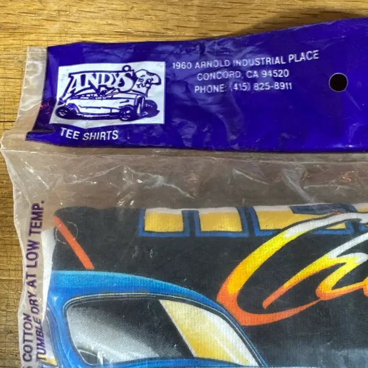 ANDYS Chevy Hot Rod Tee Shirt Large USA Made Sealed #8942 NOS