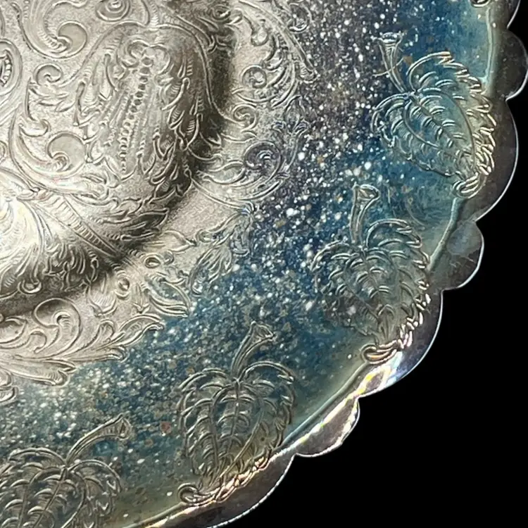 Benedict Rose Leaf Plate Silverplate 10.25”