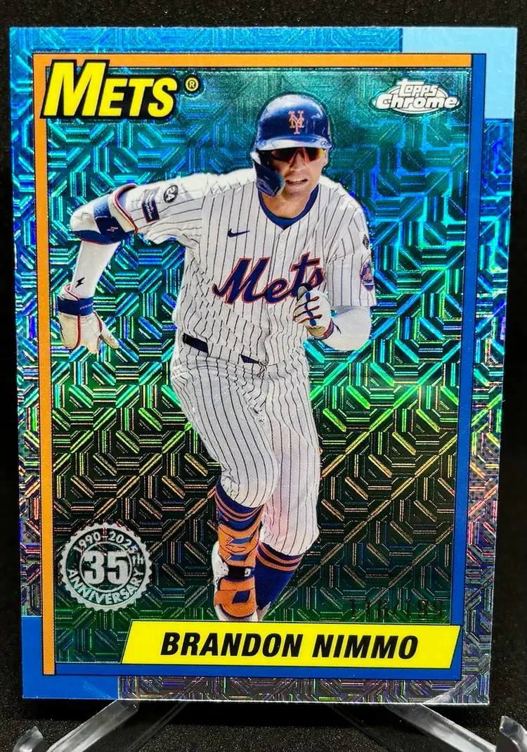 Brandon Nimmo 2025 Topps Series 1 Aqua Silver Pack Mojo/199 New York Mets
