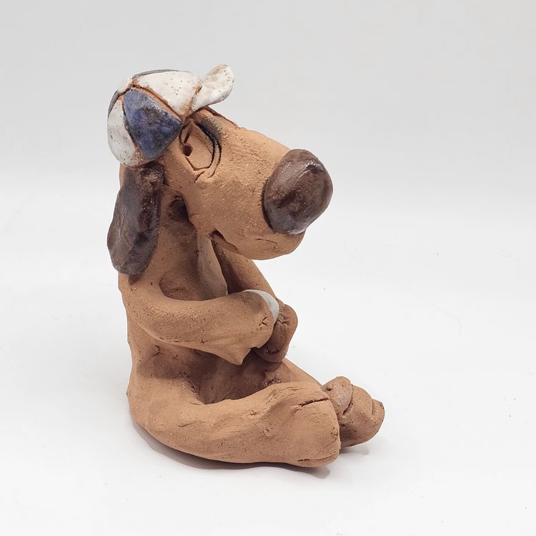 Derpy dog studio Art pottery Marion Fralick Canada Figurine Sculpture