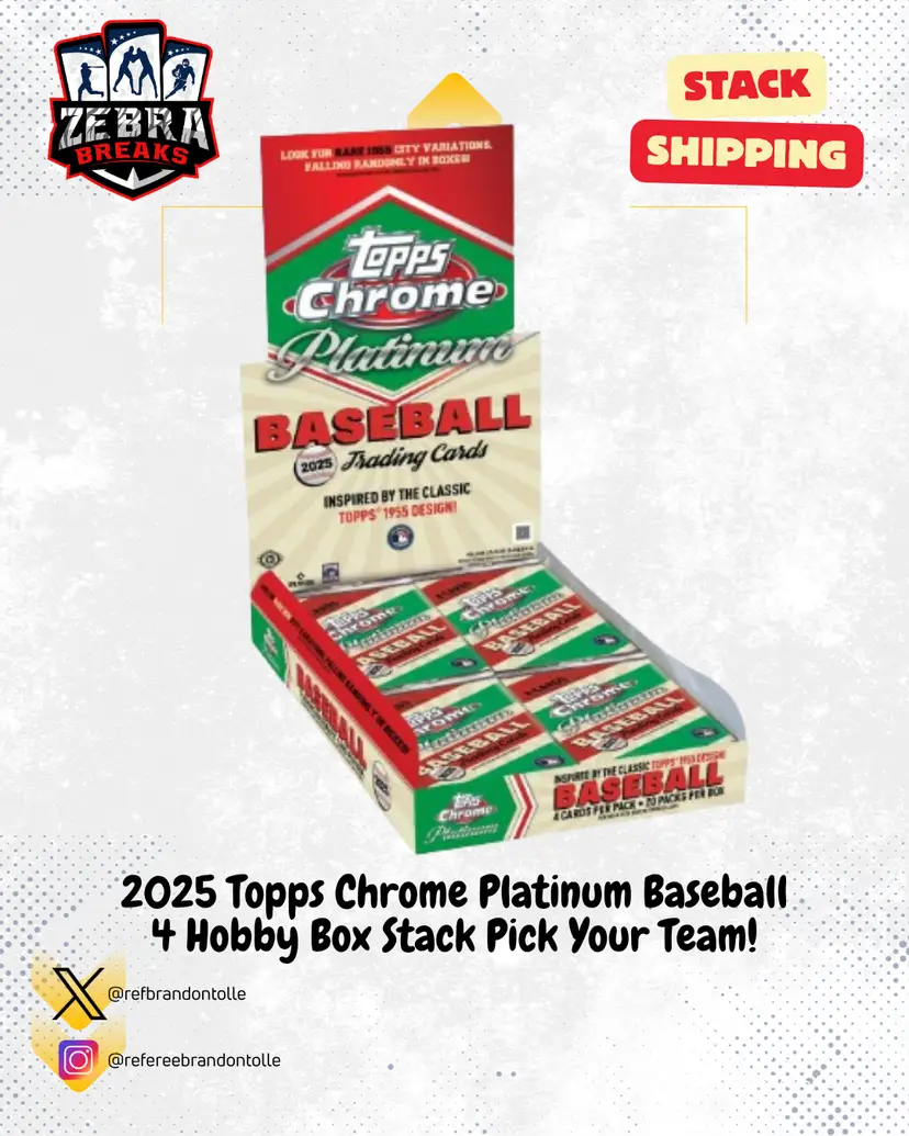 ZB 26241: 2025 Topps Chrome Platinum 4 Box Stack PYT 3 (Rips 6/5)