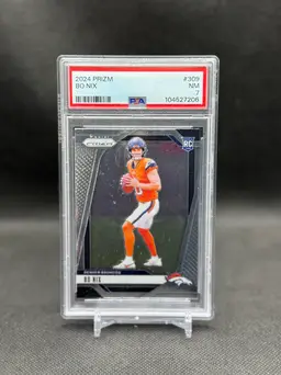 Bo Nix 2024 Panini Prizm Rookie PSA 7
