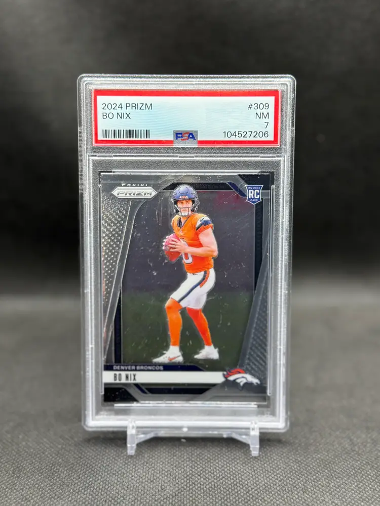 Bo Nix 2024 Panini Prizm Rookie PSA 7
