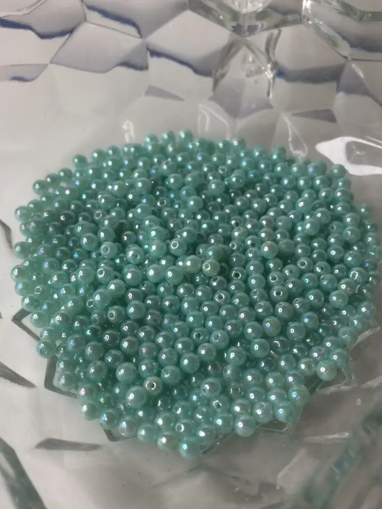 Never Used Mint Green Faux Pearl Beads 0.7 oz. Great for crafting or making jewelry!