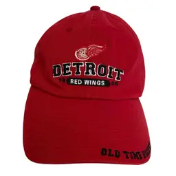 Old Time Hockey Detroit Red Wings NHL Embroidered Red Adjustable Hat - Unisex