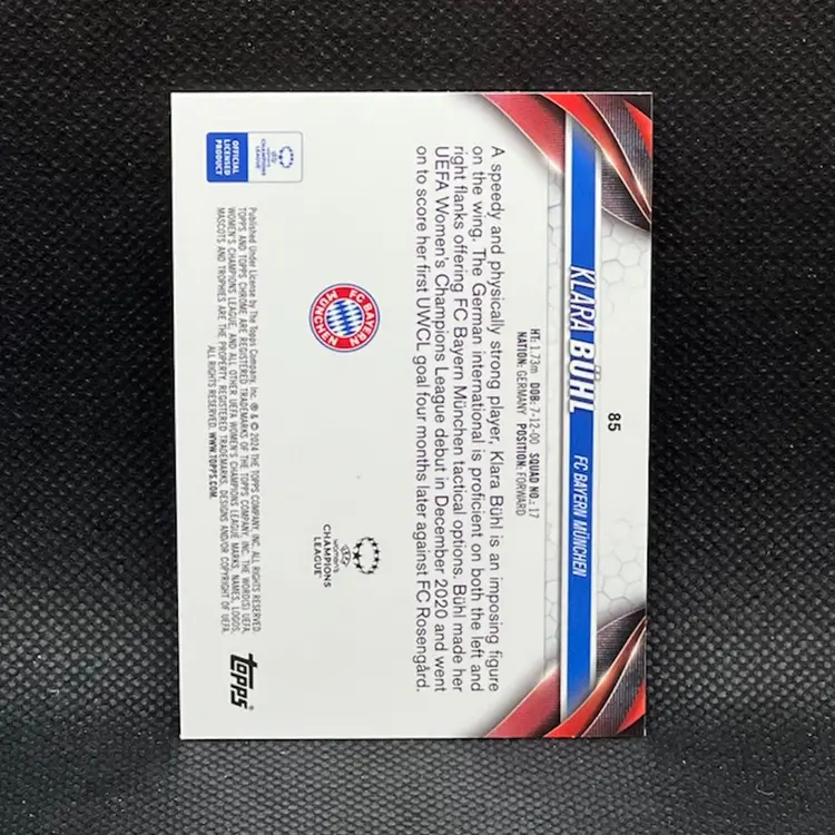 Klara Buhl 2023/24 Topps Chrome UEFA Women Pink Refractor /199 Soccer Card