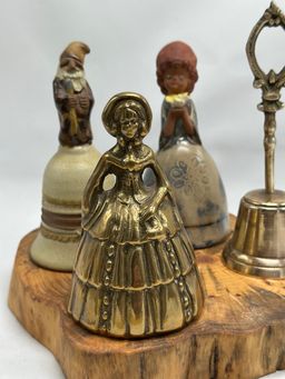 SALE Vintage Bell England Scandinavian Brass Victorian Woman Bell Collection 4 Lot