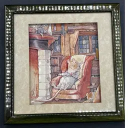 1992 Bramble Hedge Decoupage Living Pictures Cozy Mouse Hanging Picture 🐭