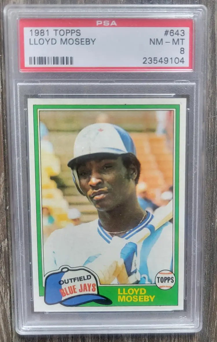 1981 TOPPS Lloyd Moseby RC PSA 8