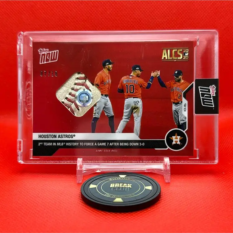 2020 Topps NOW Houston Astros ALCS Ball Relic Red Parallel #07/10