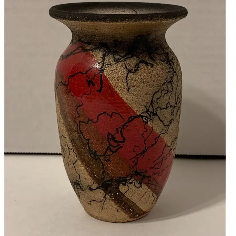 Cool Horsehair Raku Pottery Vase