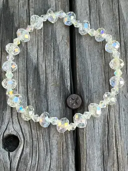 Iridescent Clear Crystal Stretch Bracelet