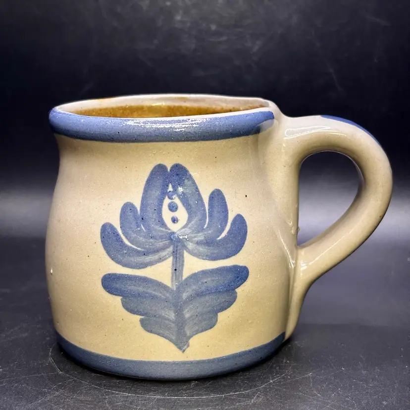BBP 1994 Flower Salt Glazed Stoneware Pottery Mug 2.75”