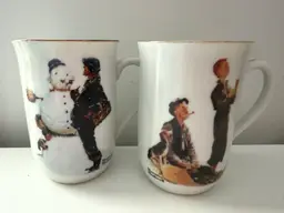 Set Of 2 Norman Rockwell Mugs