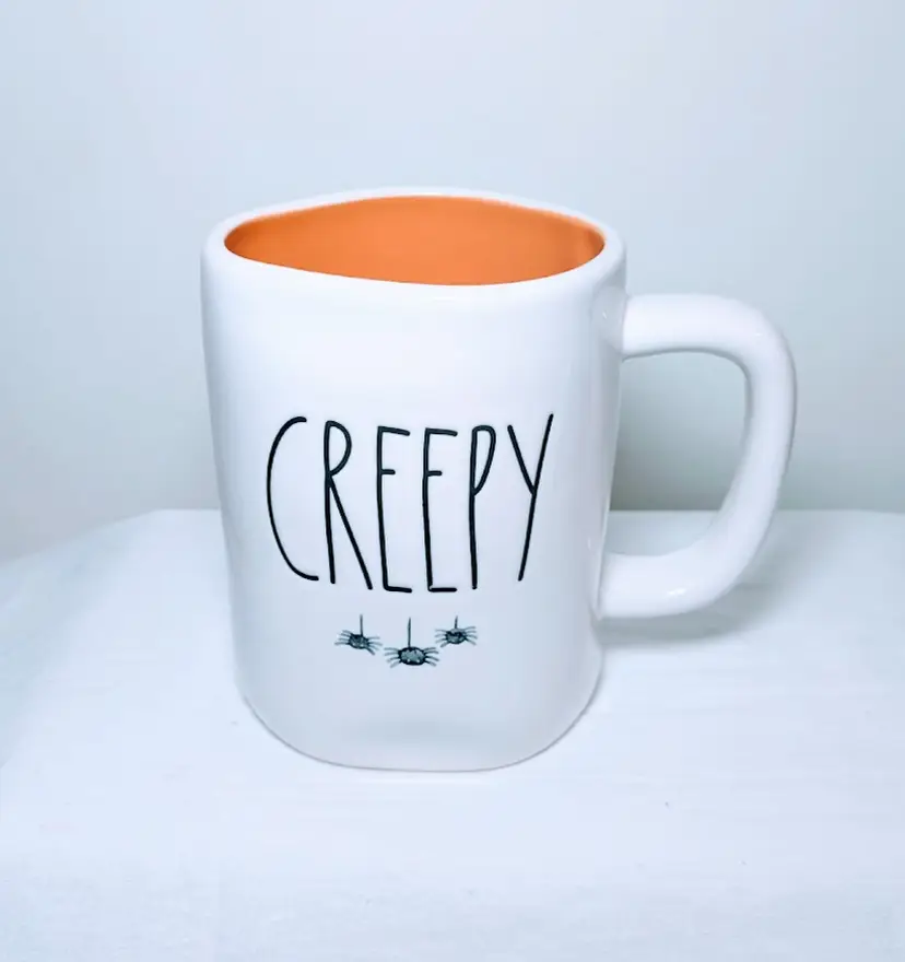 Rae Dunn Green White and Orange Magic Mug Halloween - Creepy