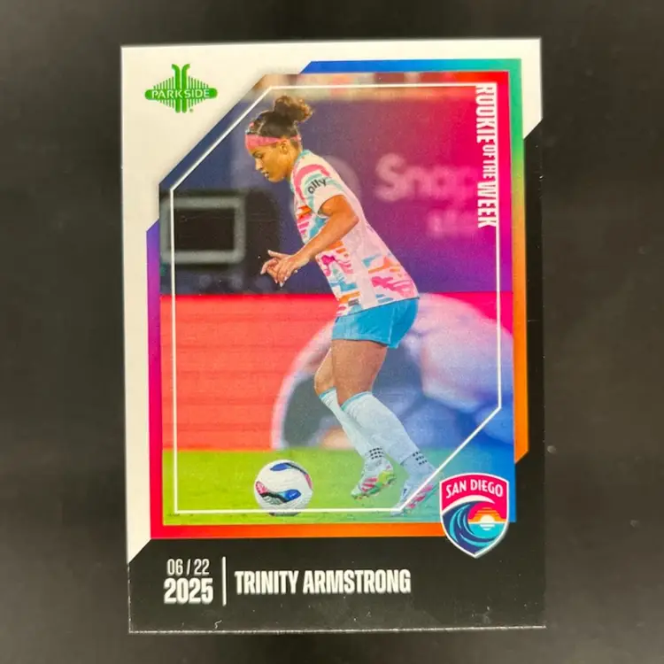 Trinity Armstrong 2025 NWSL Parkside Pronto Rookie Of The Week Subscriber Exclusive /210 Soccer Card #ROW13