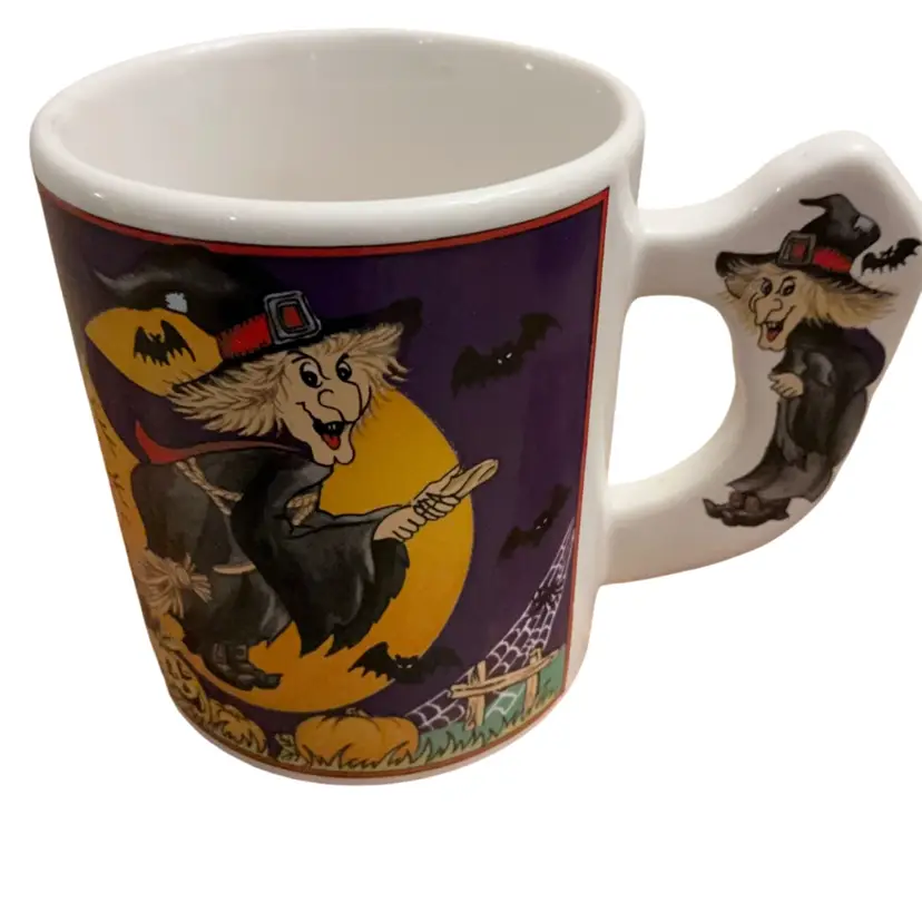 Ceramic Witch Halloween Coffee Mug 3.75”x 5” to Handle