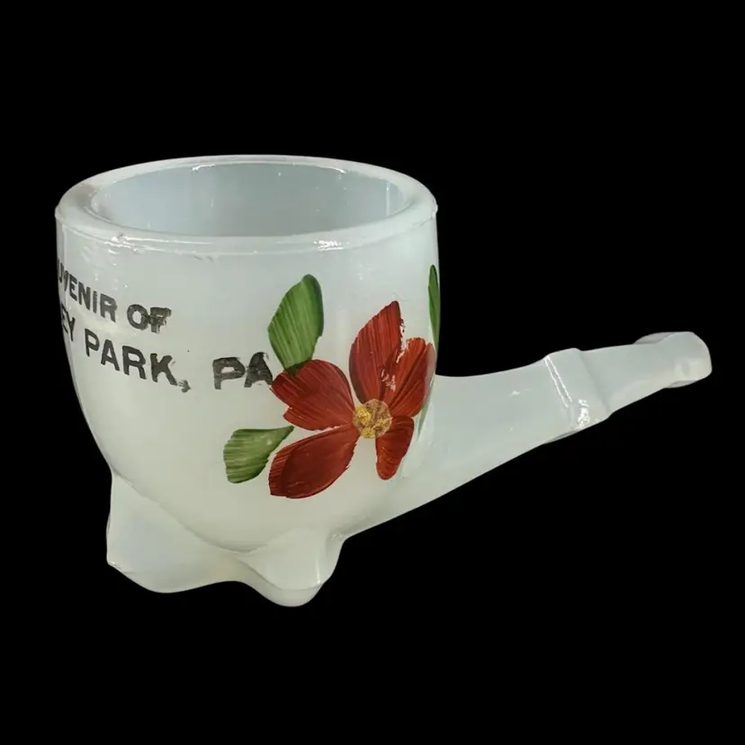 Antique Opaline Glass Souvenir Pipe “Hershey Park”