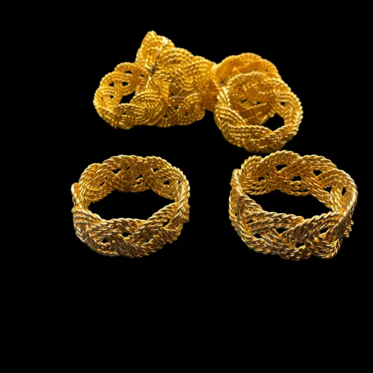 Gold Tone Napkin Rings