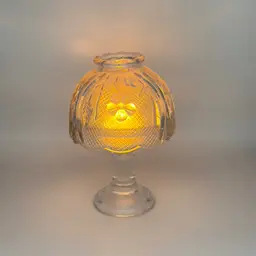 Vintage Glass Fairy Lamp Votive Tealight Holder, Intricate Floral Design, Ambient Home Decor, Unbranded
