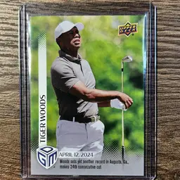 Tiger Woods 2024 24 Straight Masters Cuts Upper Deck GDM Golf Card
