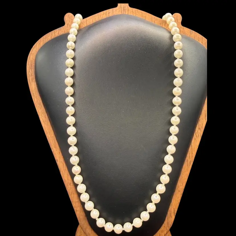 Vintage Sterling Silver And Faux Pearl Necklace