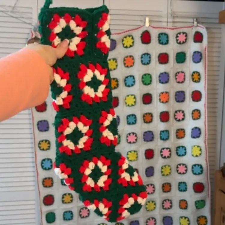 Hand Knit Christmas Stocking
