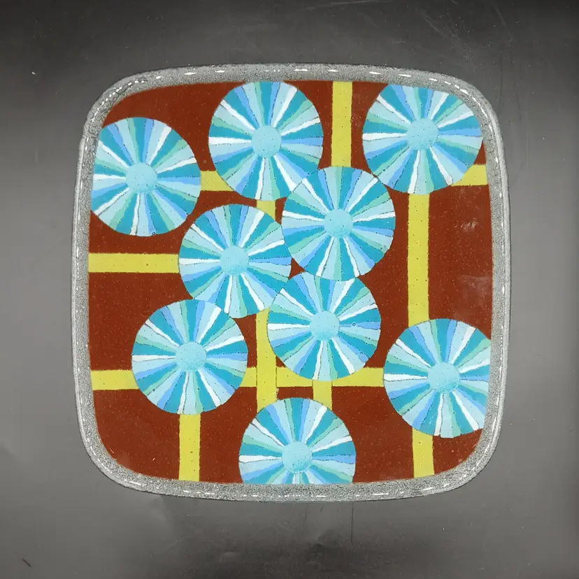 Rare Peggy Karr Geometric Morning Glories, Unsigned