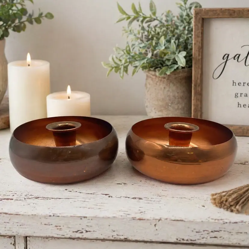 Vintage Copper Guild Candle Holders - Set of 2 Unique Decor