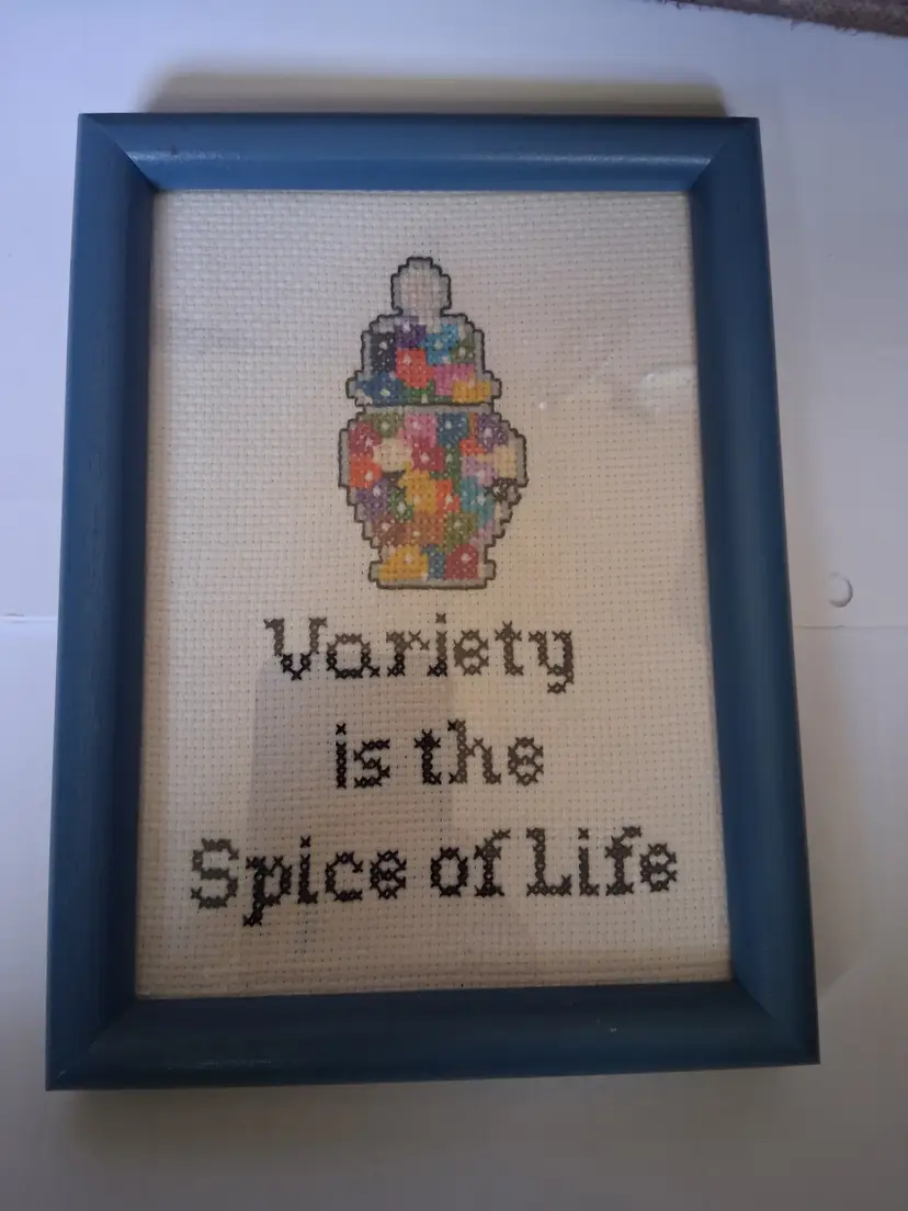Vintage Amish Made Framed Cross-Stitch #3
