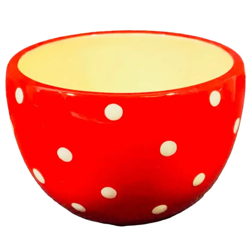 Red With White Polka Dot Bowl