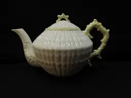 Belleek Teapot Limpet Yellow Green Mark 915