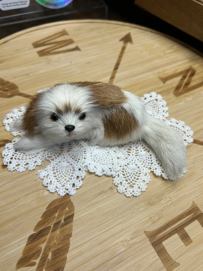 Vintage One-Of-A-Kind Hand Made Shih Tzu Dog- Rabbit Fur